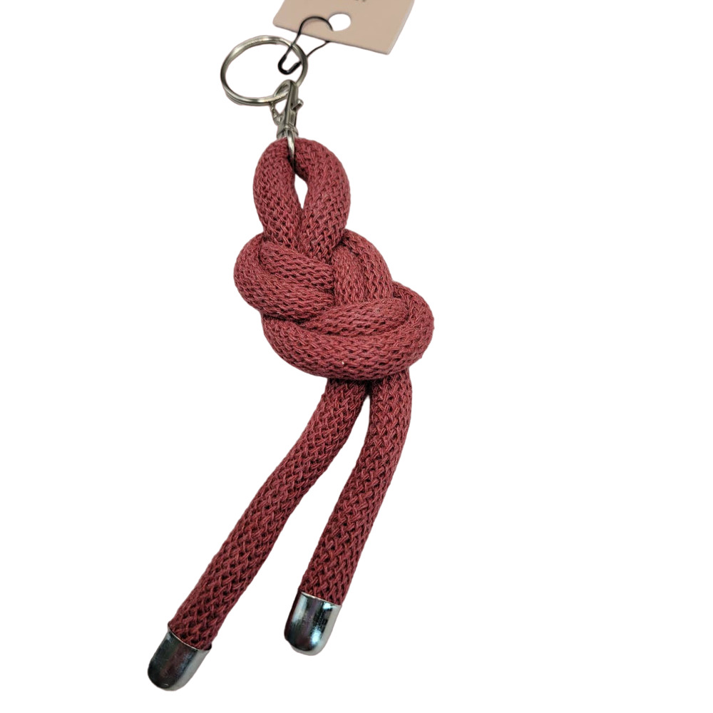 Figure 8 Knotted Rope Keyring Keychain Bag Charm Wild Rose